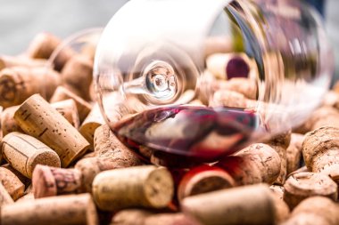 Şarap mantarlar arka plan kopya alanı ile