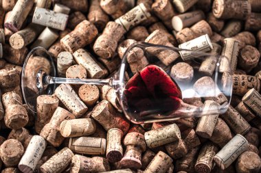 Şarap mantarlar arka plan kopya alanı ile