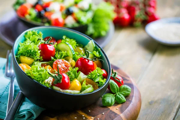 Groente Salade Kom Keukentafel — Stockfoto