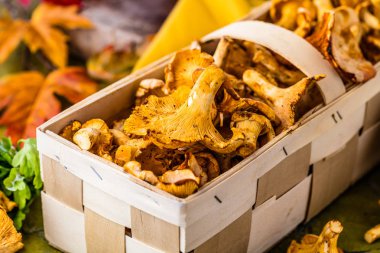 Mantar ile sağlıklı gıda arka plan 