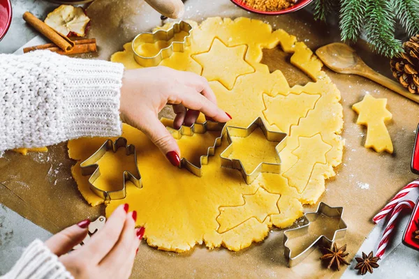 Zelfgemaakte Kerst Koken Met Bakken Ingrediënt — Stockfoto