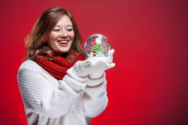 Noël Souriant Femme Pull — Photo