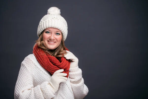 christmas smiling woman in sweater and