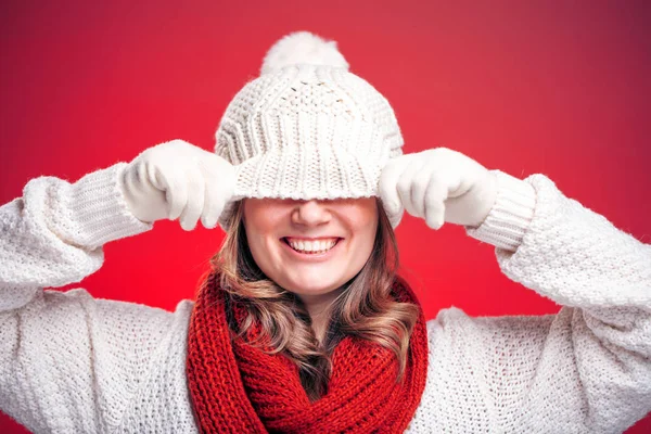 christmas smiling woman in sweater and