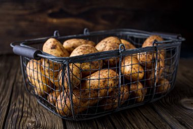 Taze patates, sağlıklı gıda kavramı