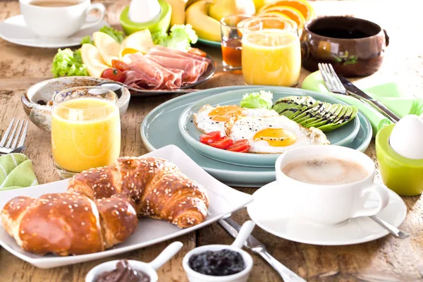 Yapımı Lezzetli Amerikan Kahvaltı — Stok fotoğraf