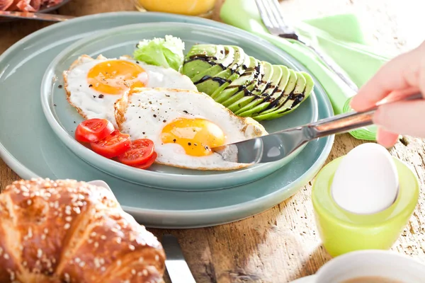 Домашній Смачний Американський Сніданок — стокове фото