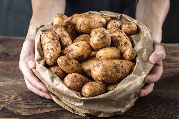 Patatas Frescas Concepto Comida Saludable — Foto de Stock