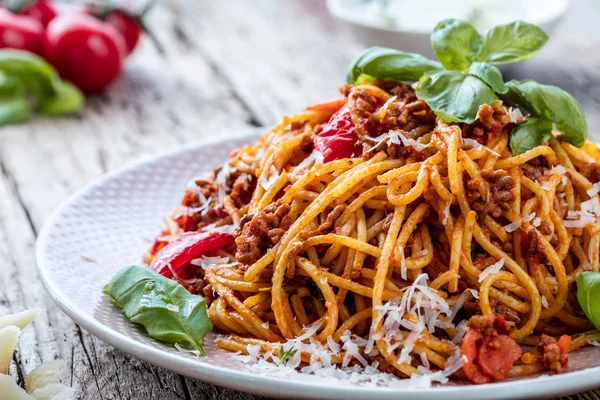 Fresh Delicious Spagetti Bolognes — Stock Photo, Image