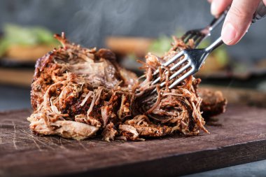 Homemade pulled pork close up clipart