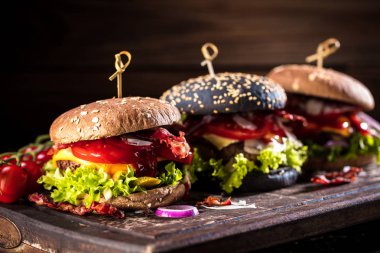 Ev yapımı Hamburger yakın çekim