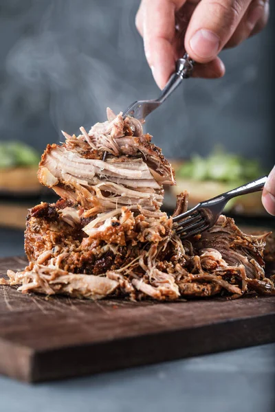 Homemade Pulled Pork Close — Stock Photo, Image