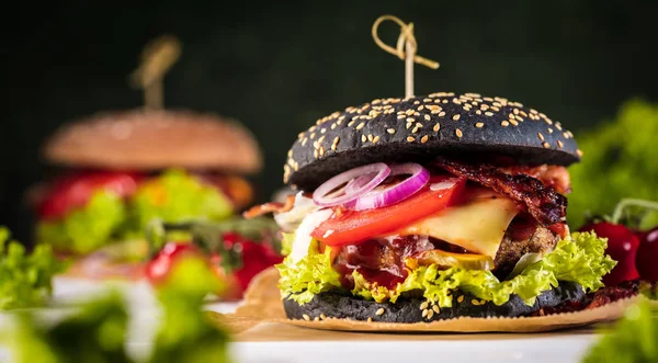 Ev yapımı Hamburger yakın çekim