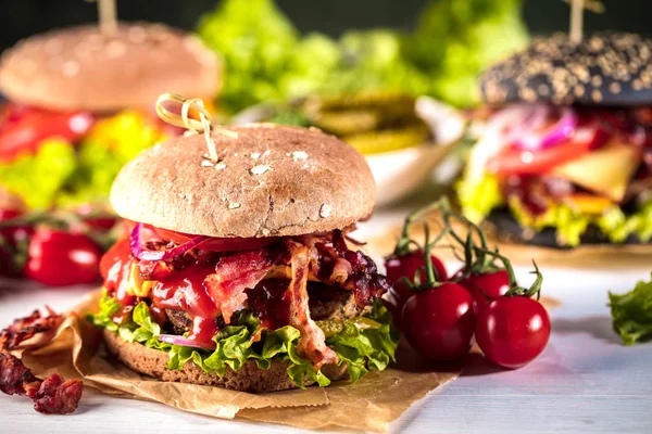 Ev yapımı Hamburger yakın çekim