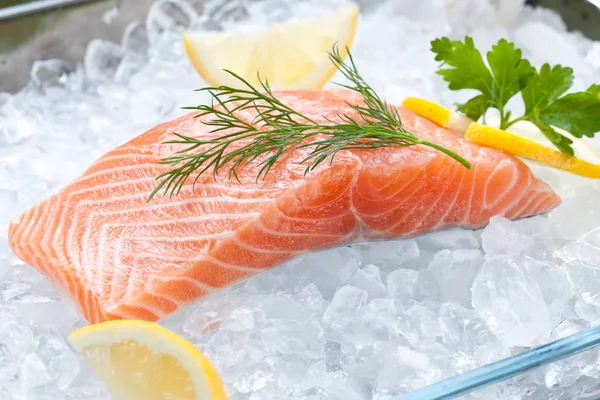 Salmone Fresco Sul Ghiaccio — Foto Stock