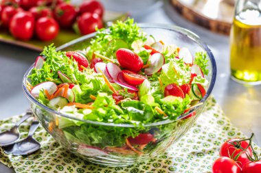 taze sebze salatası yakın çekim