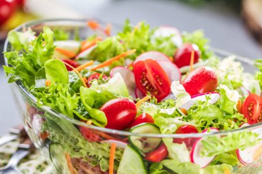 taze sebze salatası yakın çekim