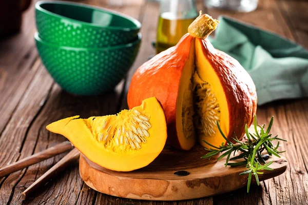 Ripe Skivad Pumpor Gamla Styrelsen Bakgrund — Stockfoto