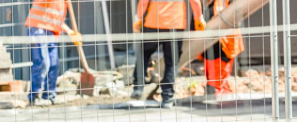 Trabajadores Que Trabajan Carretera —  Fotos de Stock