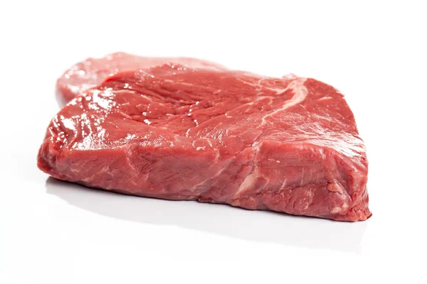 Marha Steakek Fűszerek Elszigetelt Fehér Background — Stock Fotó