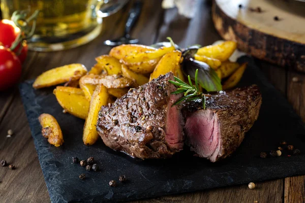 Cuisiner Steak Filet Photographie Nourriture Idée Recette — Photo