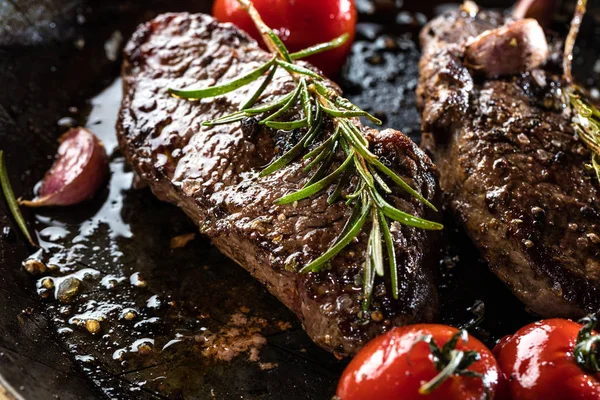 Cooking Fillet Steak Food Photography Recipe Idea — Stock Photo, Image