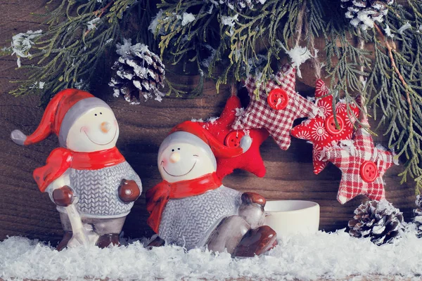 Christmas Stilleben Röd Leksaker Spruce Grenar Och Dekorativa Christmas Ornament — Stockfoto