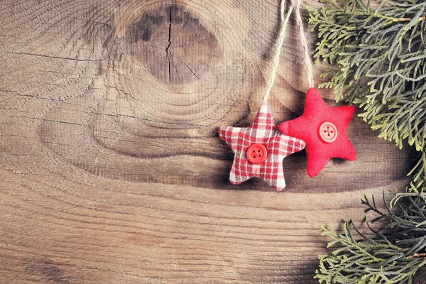 Natal Ainda Vida Brinquedos Vermelhos Ramos Abeto Ornamentos Decorativos Natal — Fotografia de Stock