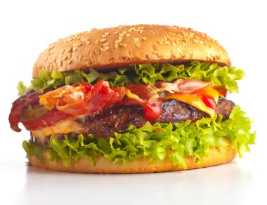 Alevli ev yapımı hamburgerler..