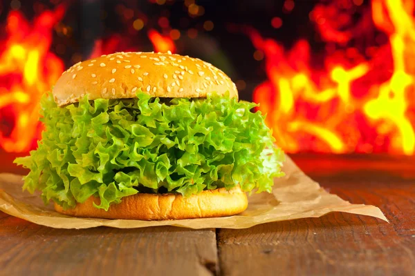 Hambúrguer Vegetariano Com Conceito Salat Legumes — Fotografia de Stock