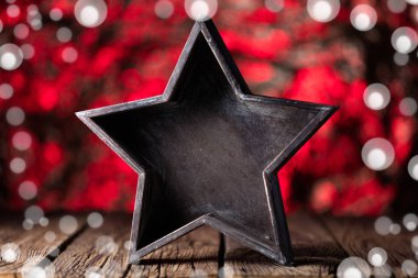 Festival Christmas dekorasyon ahşap tahta arka plan üzerinde