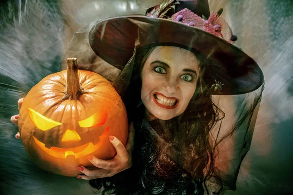 Vrouw Draagt Halloween Kostuum Vakantie — Stockfoto