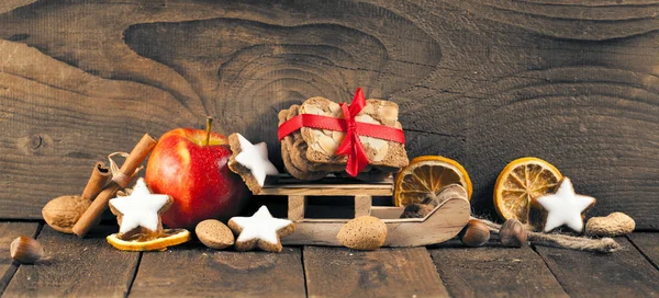 Christmas Spices Stars Still Life Delicious Star Shaped Cookies Background — Stock Photo, Image