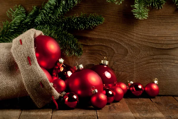Slavnostní Vánoční Dekorace Pozadí Dřevěná Deska — Stock fotografie