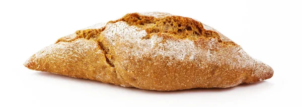 不同种类的新鲜面包在木桌上 棕色背景下的面包的分离分类 — 图库照片