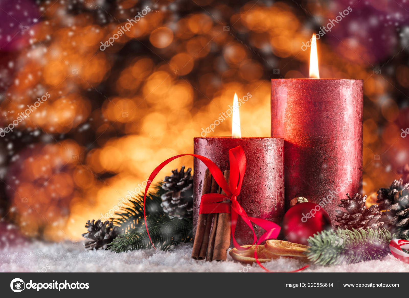 Delegation boble Resonate Christmas Candles Lights Christmas Background Stock Photo by ©KarepaStock  220558614