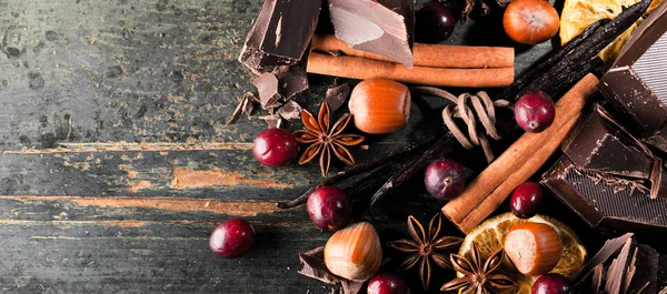 Christmas food. Ingredients for cooking Christmas baking