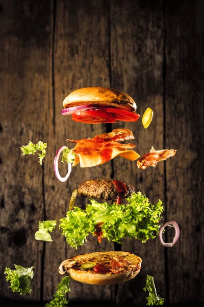 Fresh Delicious Burger Close — Stock Photo, Image