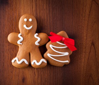 Noel gingerbread çerezleri dekore edilmiş yeni yıl gün, çocuklar ve yetişkinler için tatlı ev hediye Noel partisi, kış tatili için