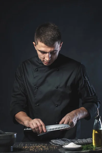male Chef in restaurant kitchen