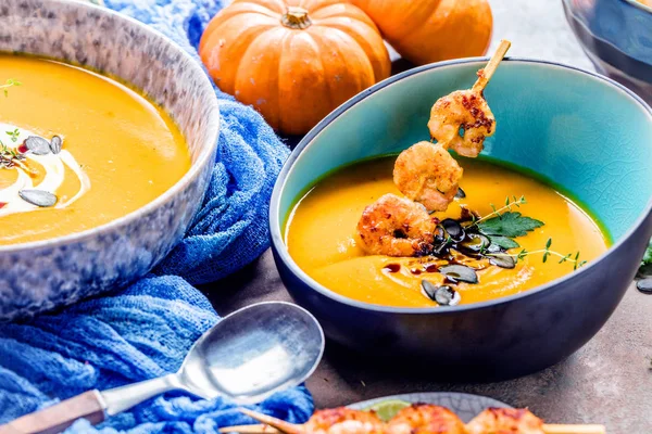 Fresh Pumpkin soup, close up — Stock Image Fresh Pumpkin Soup Close Stock Photo