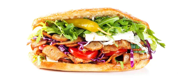 Lahodné Kebab Sendvič Samostatný — Stock fotografie
