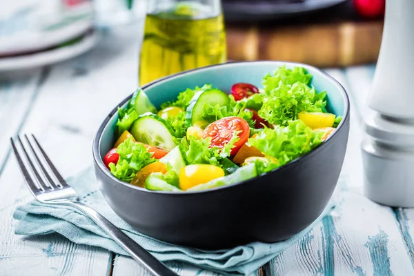 Vegetabilsk Salatskål Køkkenbordet Afbalanceret Kost - Stock-foto