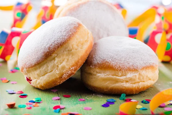 Deutsche Donuts Krapfen Oder Berliner Gefüllt Mit Marmelade — Stockfoto