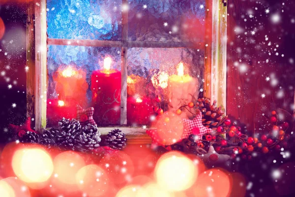 Holiday Jul Fönsterdekoration — Stockfoto