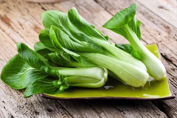 Vegetabiliskt Sortiment Färska Gröna Kinakål Bok Choy Pok Choi Eller — Stockfoto