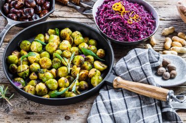 taze Brüksel lahanası, yakın çekim