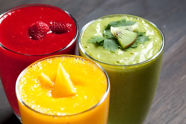 Kleurrijke Smoothie Gezonde Detox Vitamine Dieet Veganistisch Voedsel Concept Verse — Stockfoto