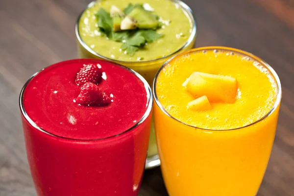 Kleurrijke Smoothie Gezonde Detox Vitamine Dieet Veganistisch Voedsel Concept Verse — Stockfoto