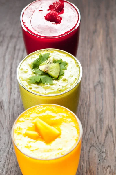 Kleurrijke Smoothie Gezonde Detox Vitamine Dieet Veganistisch Voedsel Concept Verse — Stockfoto